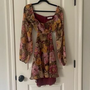 Showpo Multicolor Floral Long Sleeve Dress